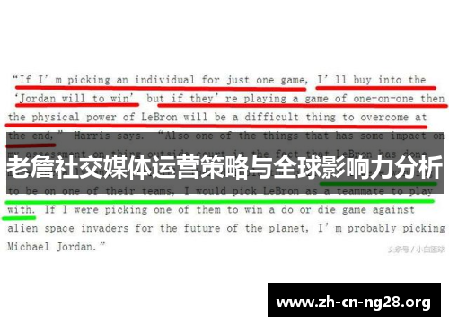 老詹社交媒体运营策略与全球影响力分析